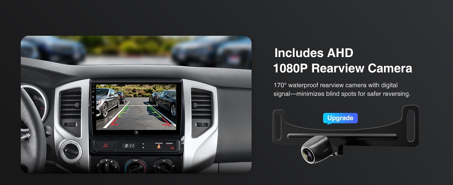 9″ 4+64G Android Auto Carplay Stereo for Toyota Tacoma 2005-2015; Free Camera