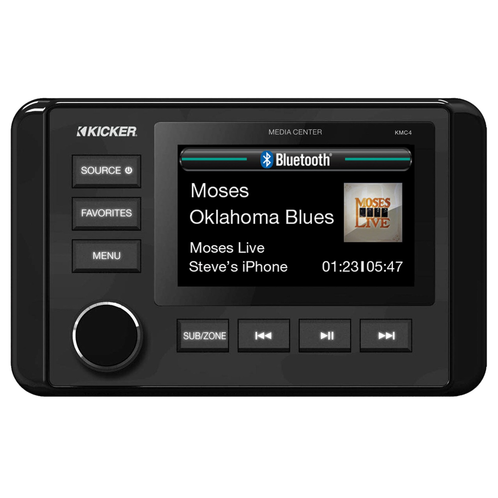 Kicker KMC4 Marine Radio With Stinger Marine SEADASH3B 3″ Radio Kit – Black