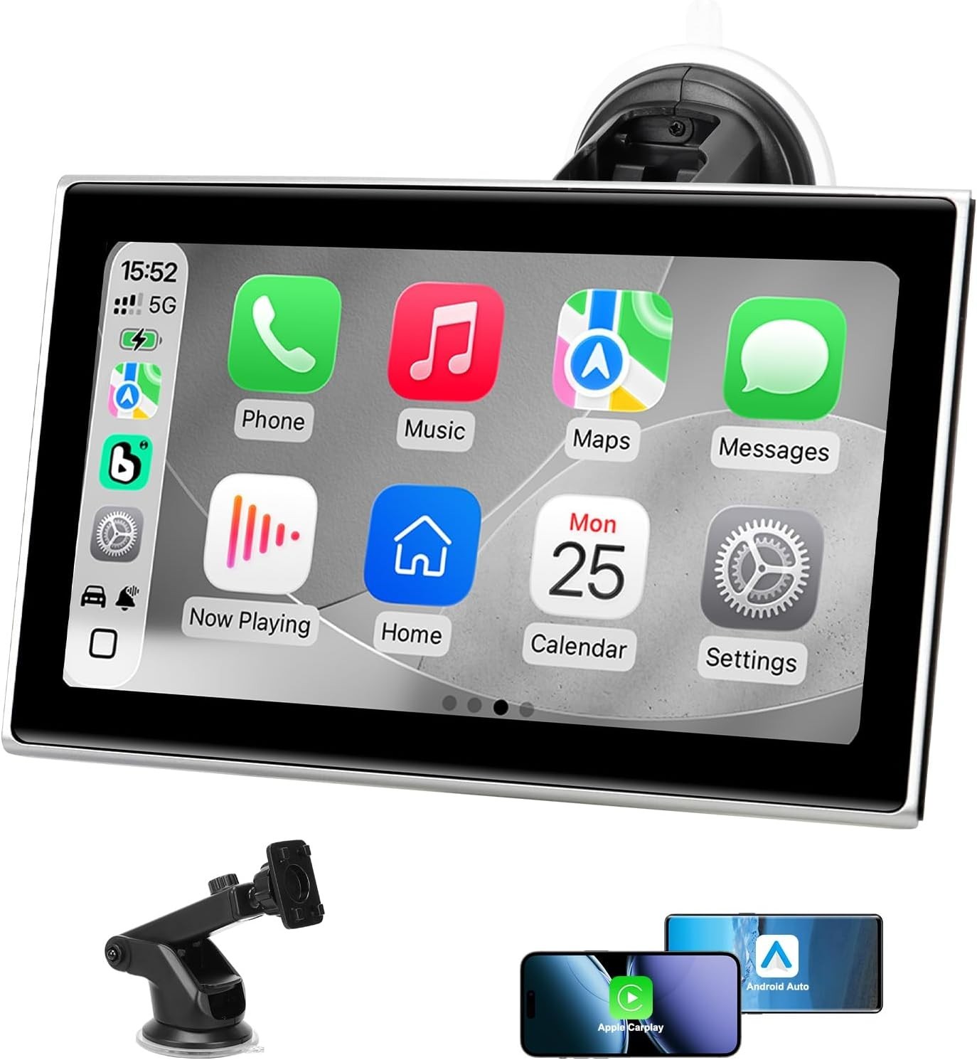 7” Wireless CarPlay & Android Auto Screen – Plug & Play with Voice Control