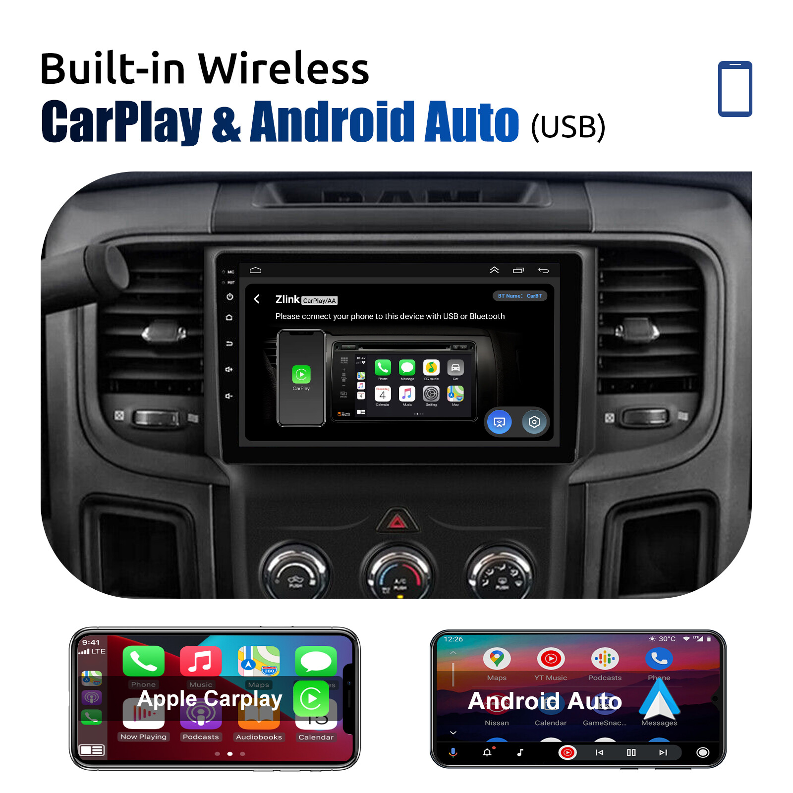 9″ Carplay For 2014-2018 Dodge Ram 1500 2500 3500 Android12 Car Stereo GPS Radio