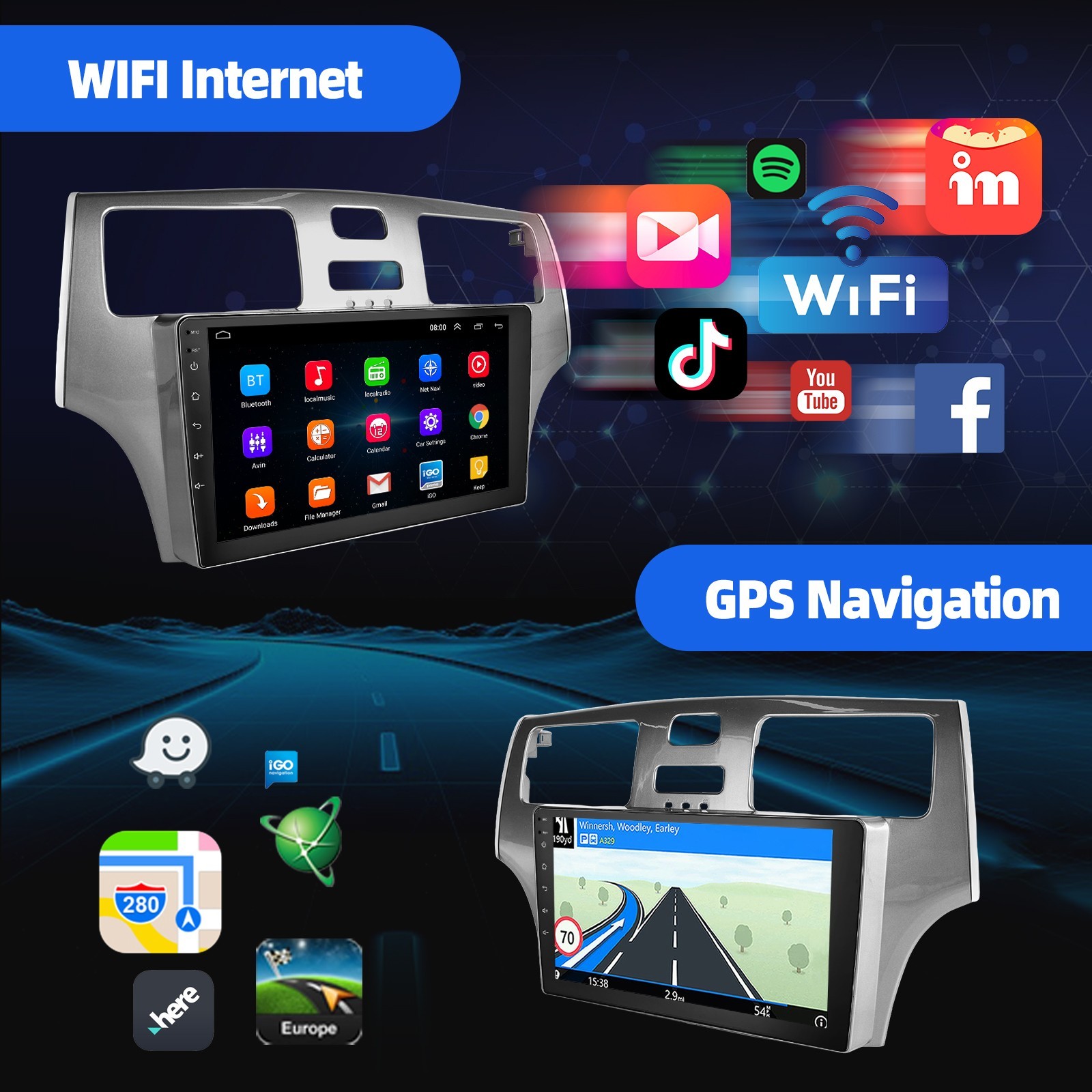 64G Carplay For Lexus ES300 ES330 XV30 2002-2006 GPS Navi Car Stereo Radio wifi