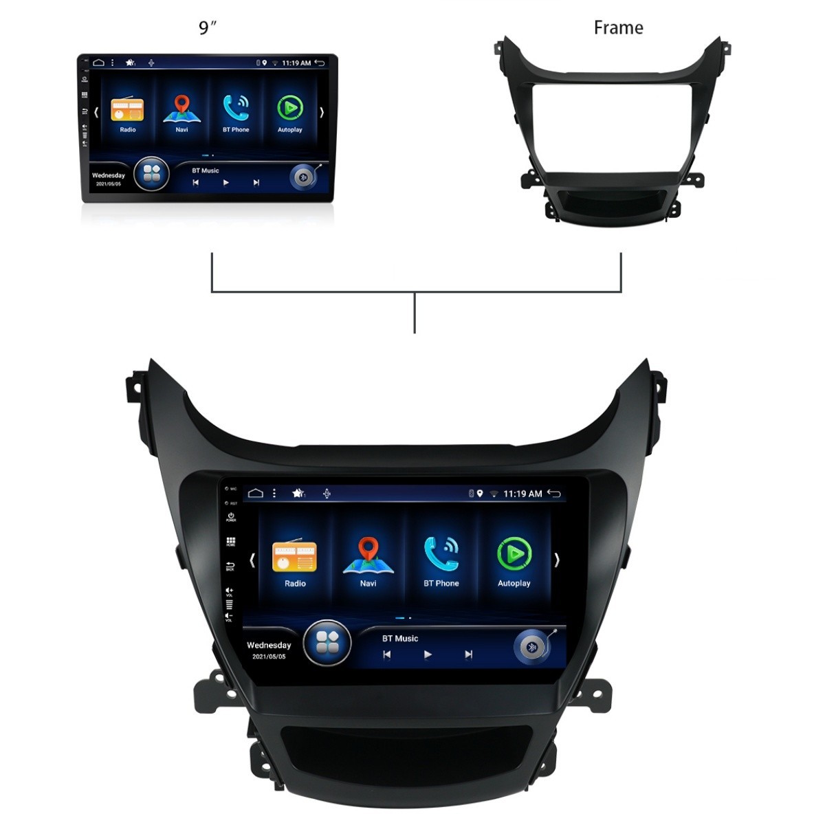 8+256G Car Stereo Radio For Hyundai Elantra 2012-2016 GPS Android 15 Carplay