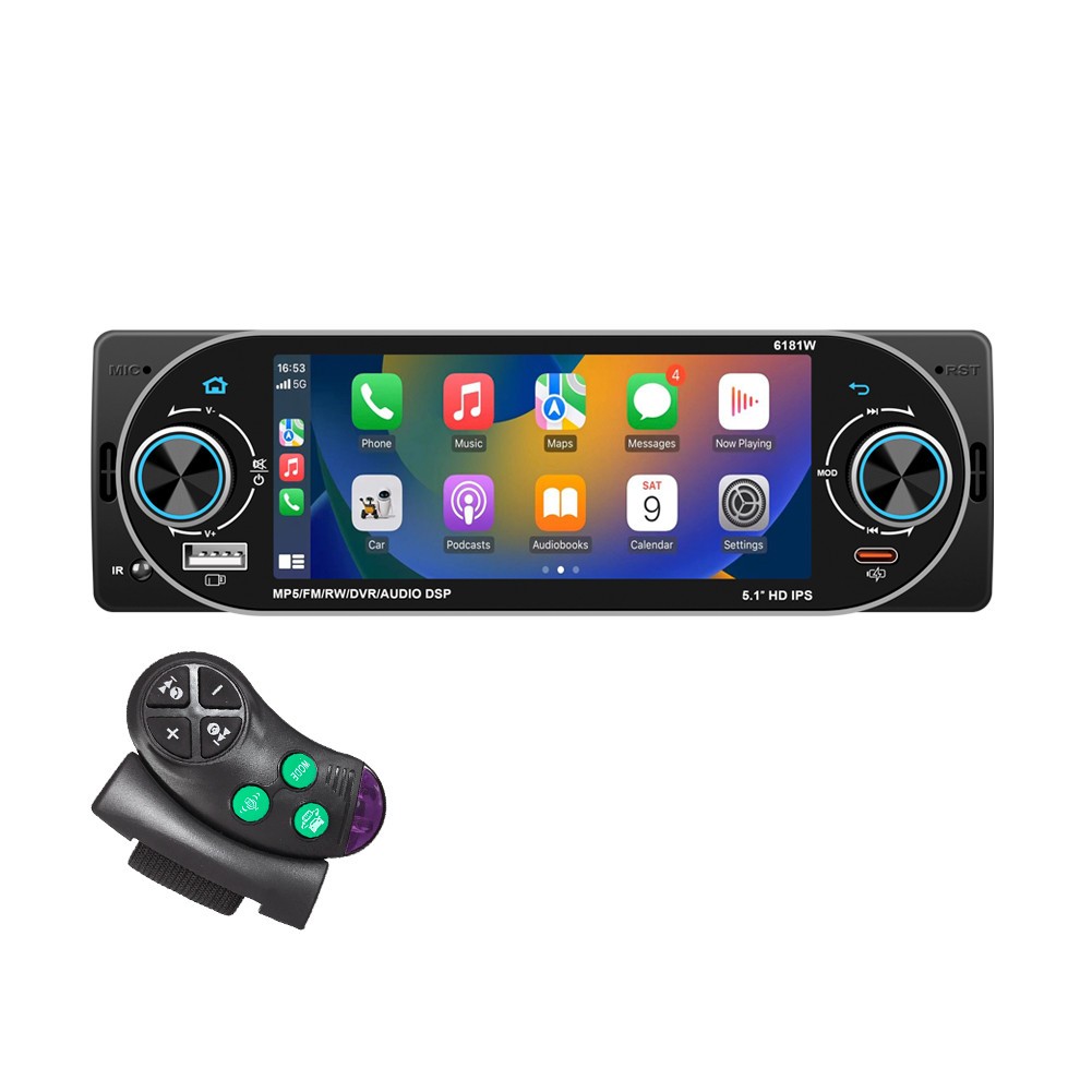 5.1 In 1DIN Multimedia Player Car Radio Touch Srceen FM/RDS USB BT Hands Free