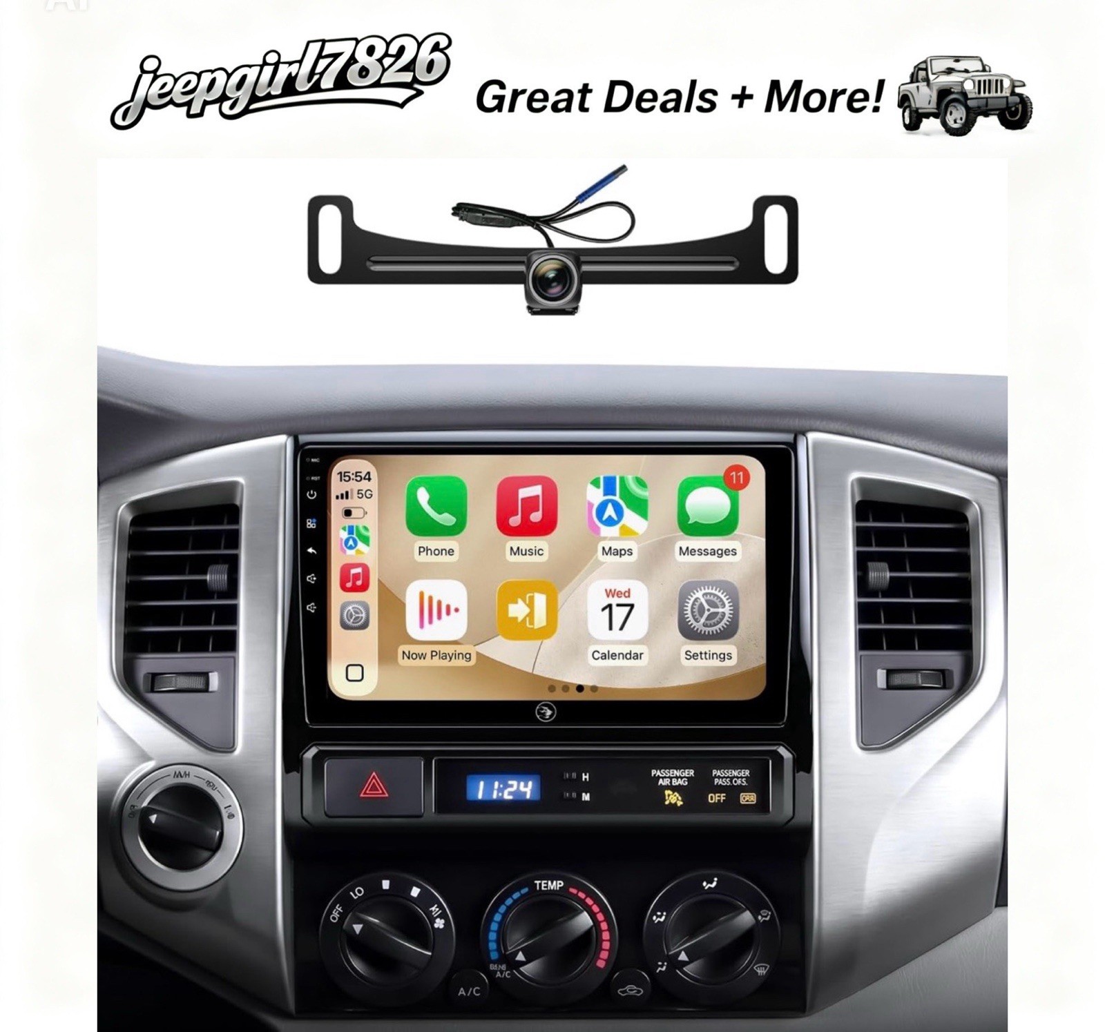 Car Stereo Radio 2005-2011 Tacoma Linux QLED Wireless CarPlay Android Auto