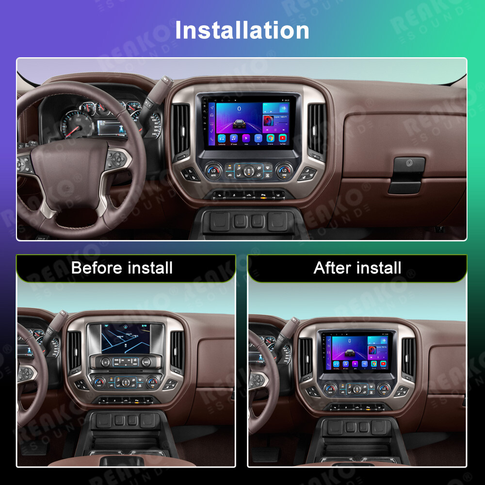 Carplay For 2013-2019 Chevrolet Silverado GMC Sierra Android 13 Car Radio 2+64G