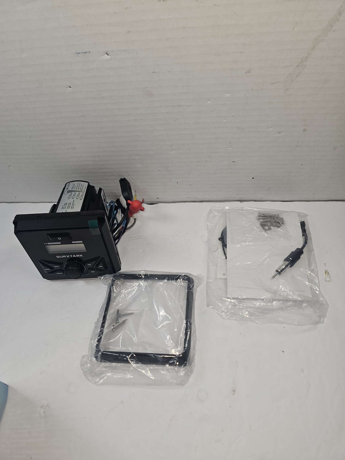 Supxtark Waterproof Boat Bluetooth Receiver AM FM Radio with 2pcs White Speakers