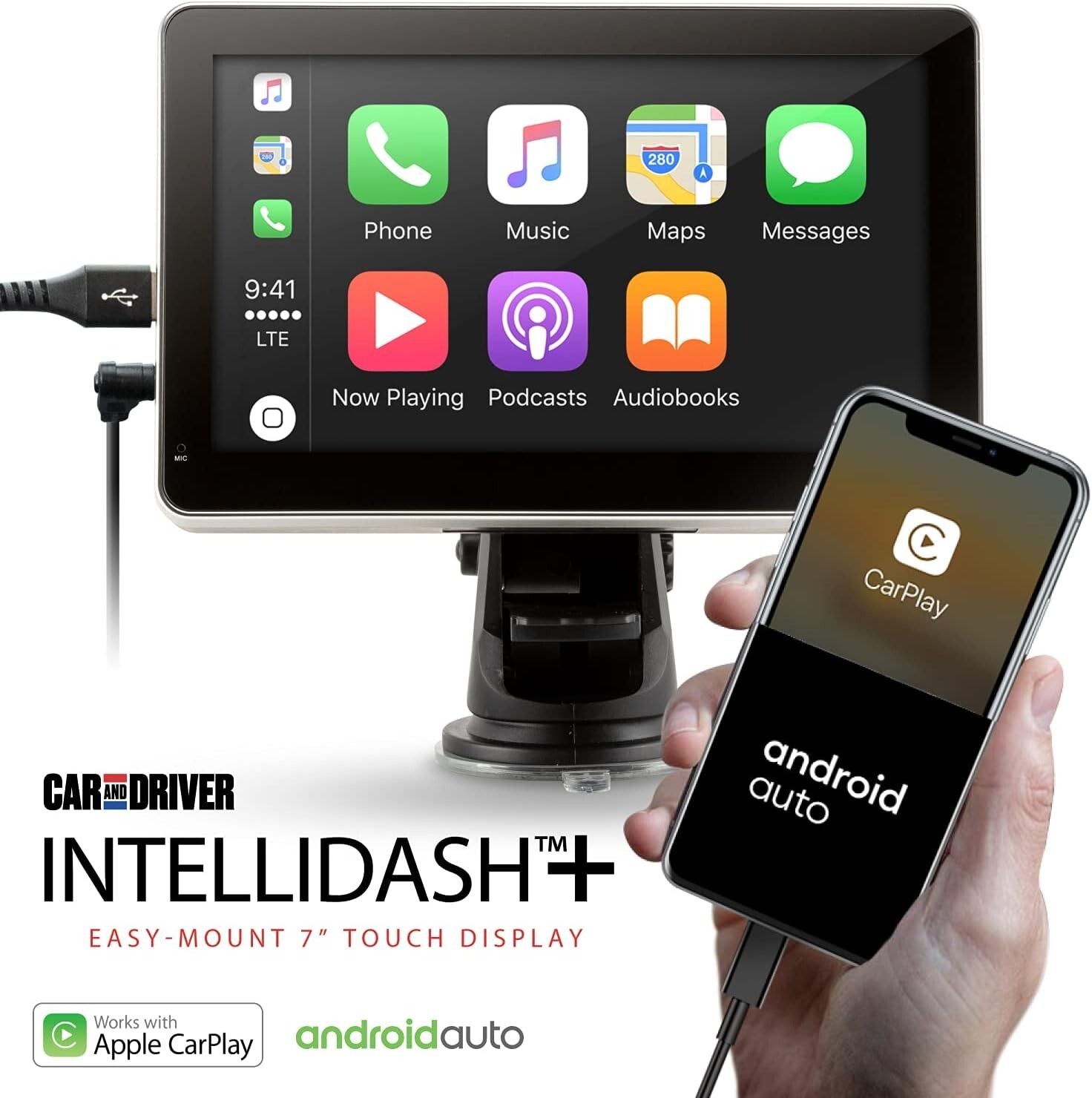 Car and Driver INTELLIDASH Easy-Mount 7″ IPS Touch Display