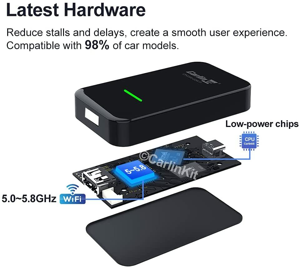 CarlinKit 3.0 Wireless CarPlay Adapter USB for Factory Wired Car Play Cars NEW