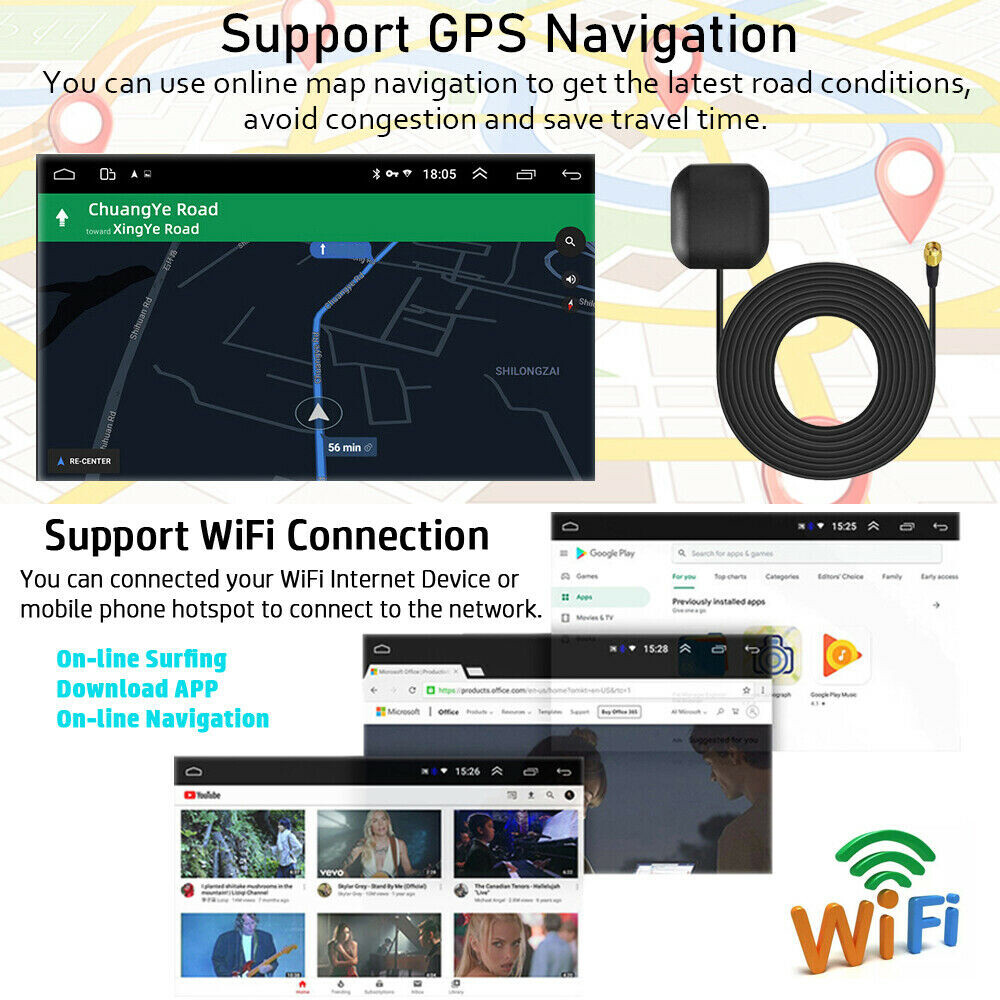 Android 11 Double Din 9″ Car Stereo Apple CarPlay Auto Radio GPS Navi WiFi FM