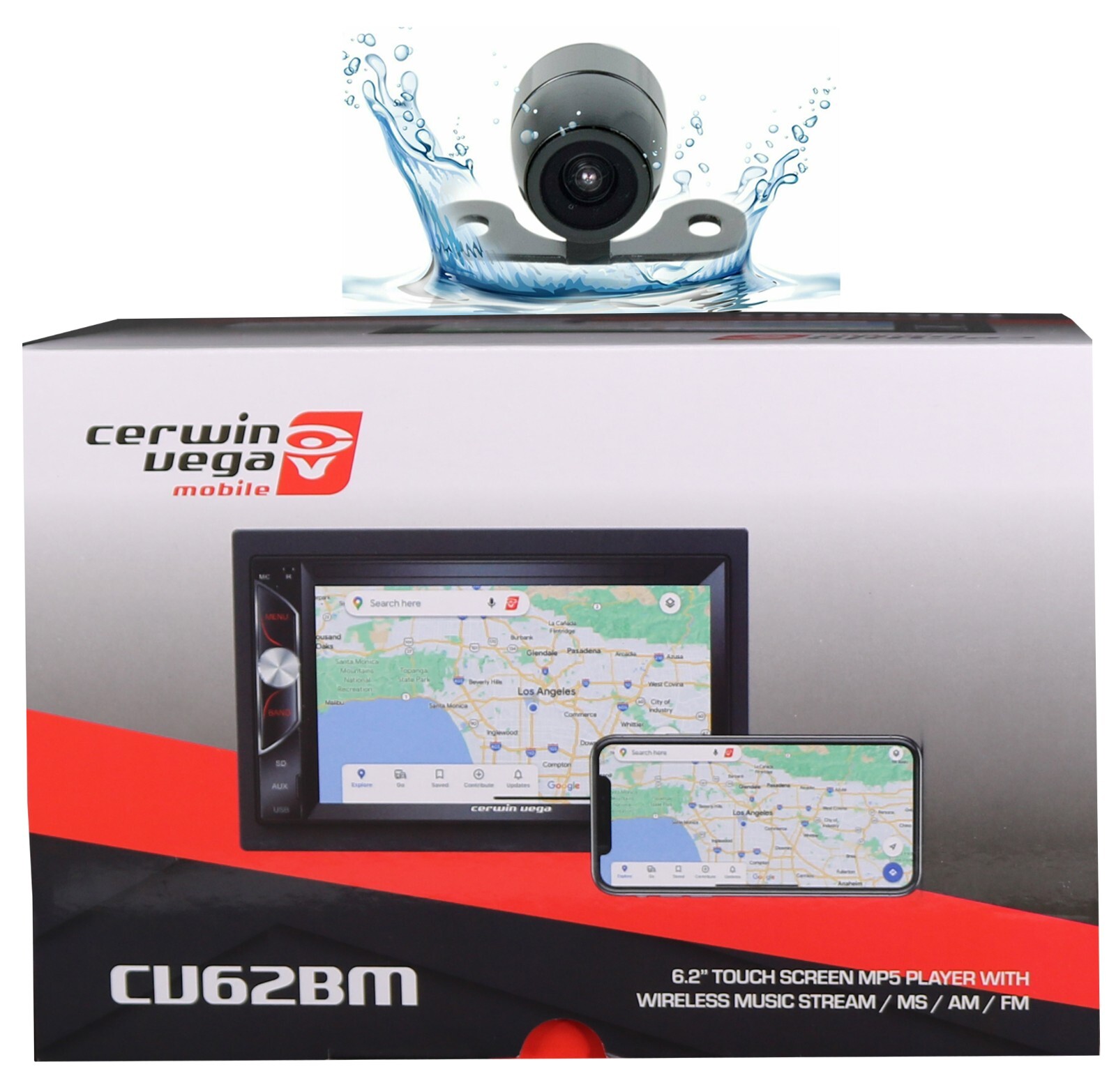 Cerwin Vega CV62BM 6.2″ Touchscreen MP5 Player +Rear View Backup Camera XV-20C