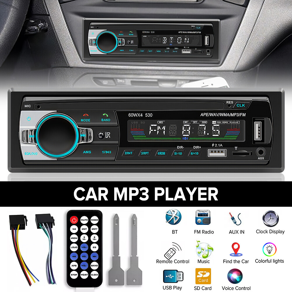 Car Radio Bluetooth Single DIN Car Stereo Audio with Handsfree and App Control