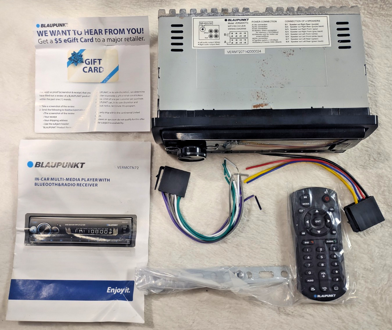 OPEN BOX – Blaupunkt VERMONT72 Mechless Receiver W/ Bluetooth – We Pay Shipping