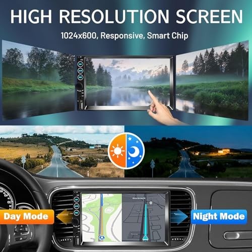 Double Din Car Stereo, 7 Inch HD Touch Screen Car Radio with Backup Camera,