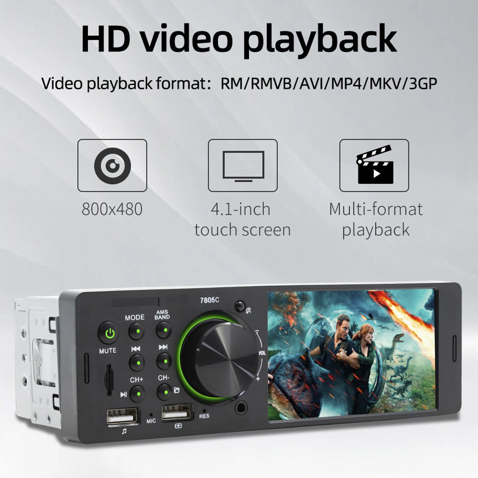 MP5 Car Player 1 Din 4.1 Inch Touch Screen Car Stereo Bluetooth + Backup Camera