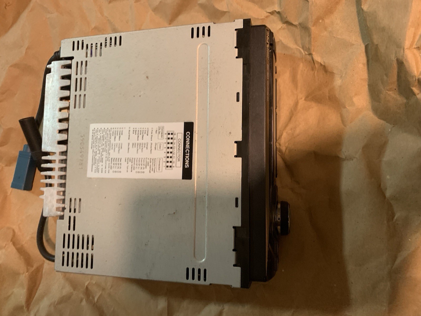 Alpine CDE-102 1 DIN In-Dash CD Player MP3 WMA AAC No Wire Harness As Is