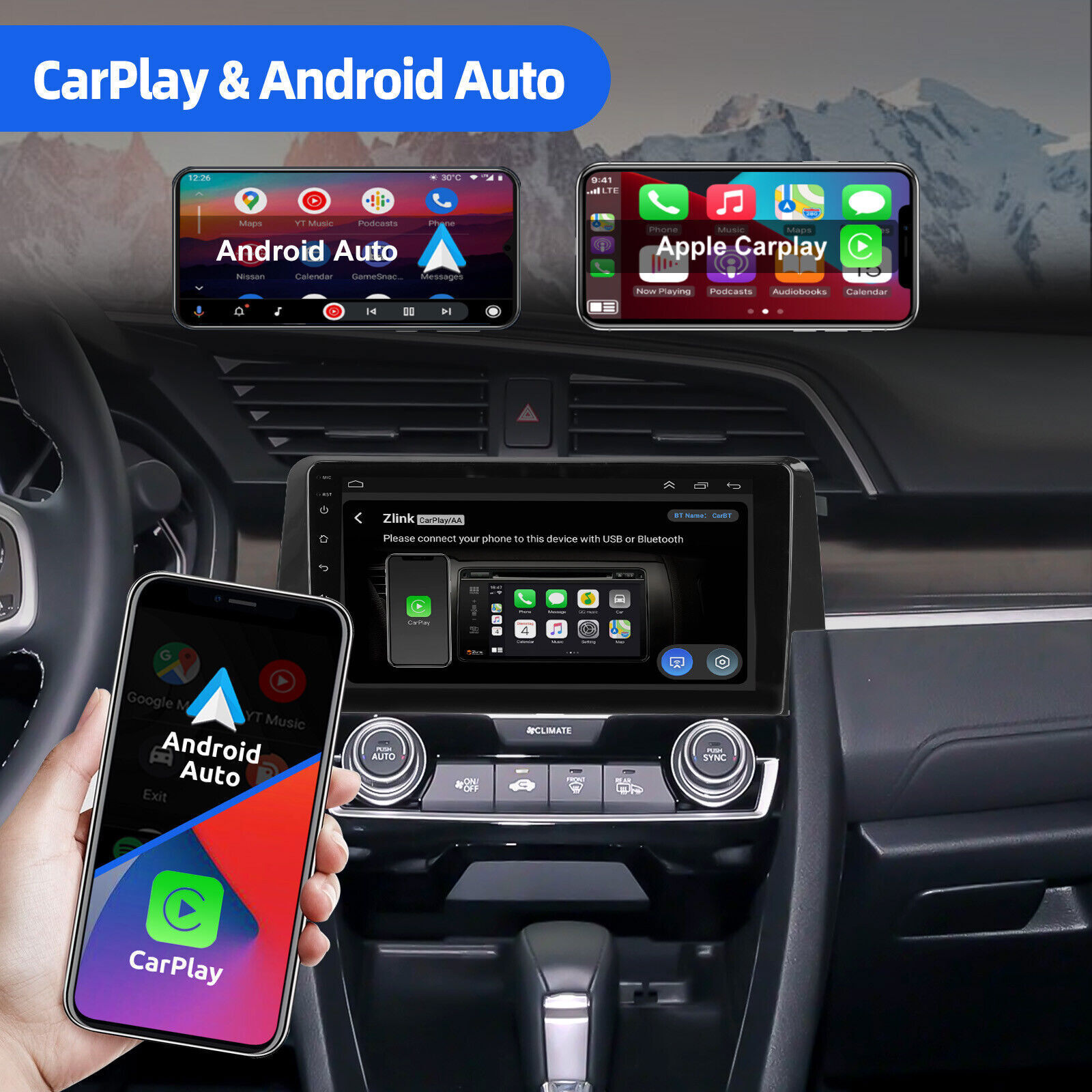 For Honda Civic 2016-2021 Android 2+32GB Car Stereo Radio Player GPS Navigation