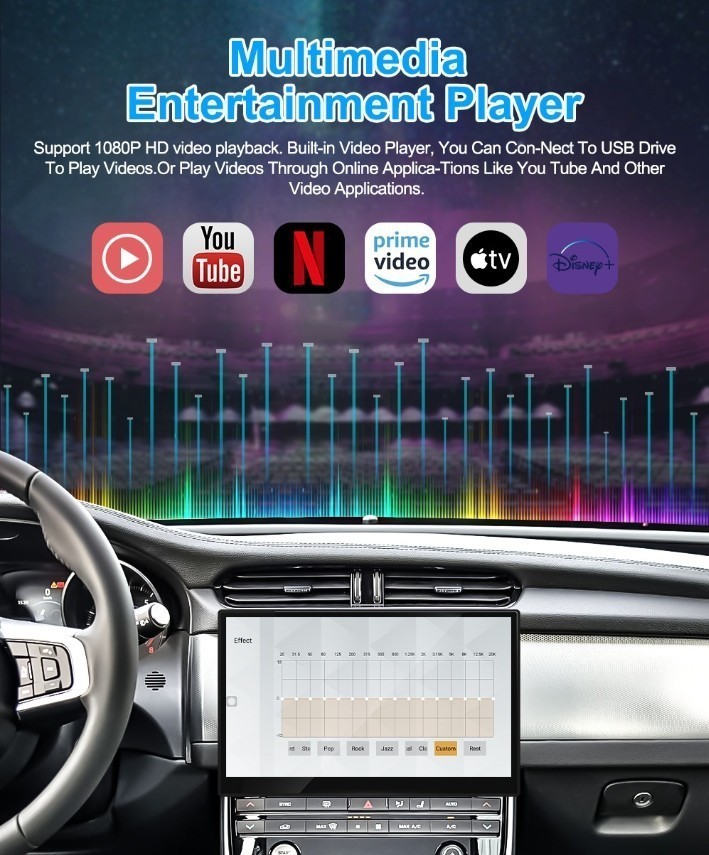 11.4″ Car Radio Wireless Android Auto CarPlay 4+64GB For Jaguar XF XFL 2016-2018