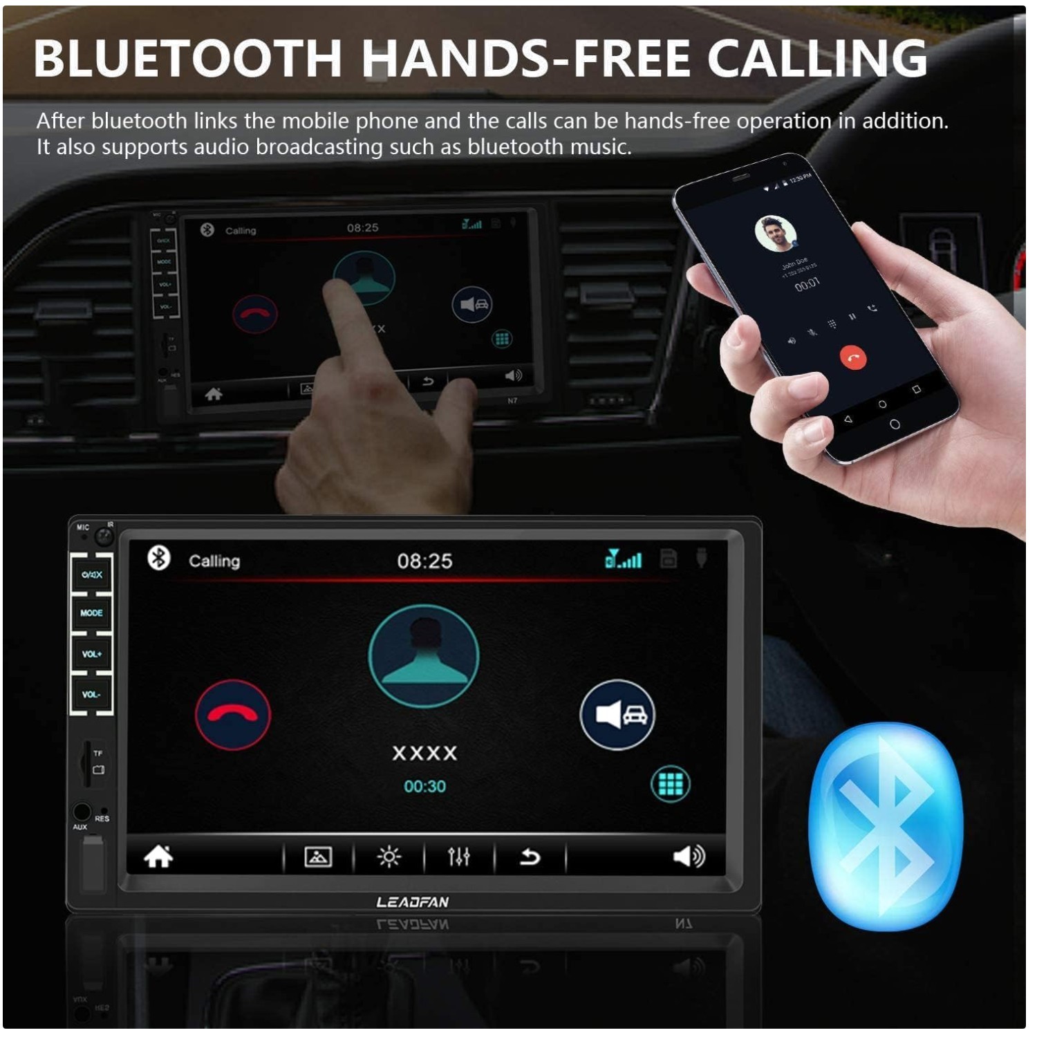 Touch Screen Car Stereo Audio Receiver FM Radio Bluetooth