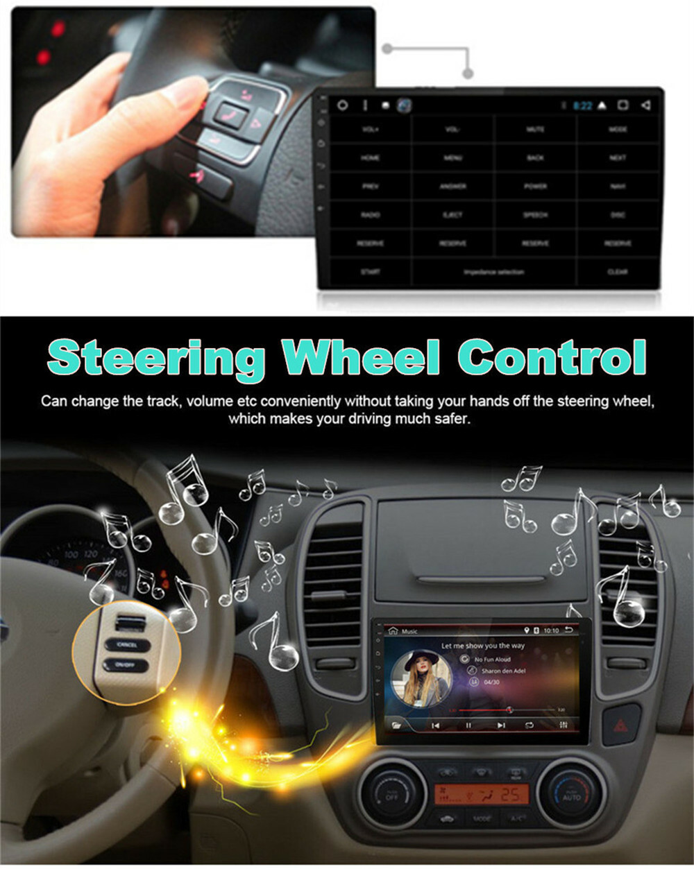 Android 10.0 Car Stereo Radio 10.1″ Single 1Din GPS Navi WiFi FM Touch Screen
