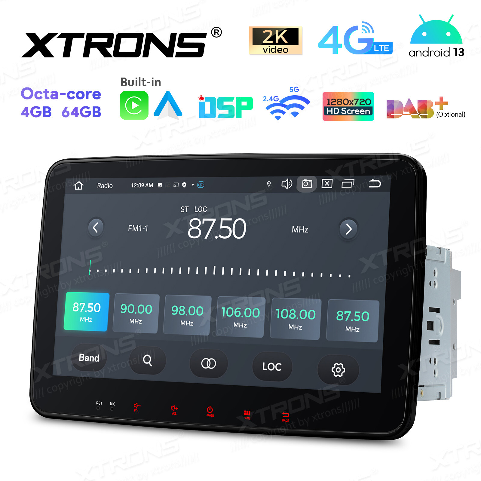 10.1” QLED Double 2 DIN Android 13 8-Core Car Stereo GPS Radio Navi Head Units