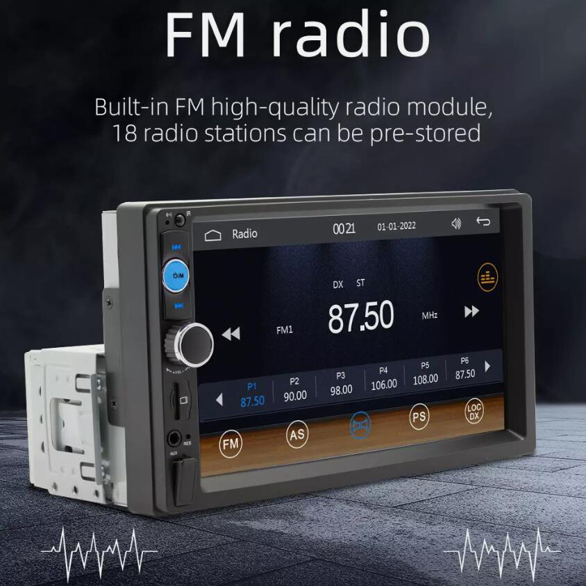 7″ Single 1Din Touch Screen Car Stereo Radio For CarPlay Bluetooth Apple/Android