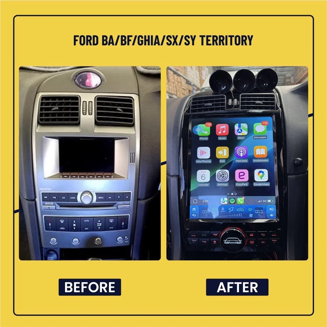 Ford Ba Bf – SY Territory | SatNav | Wireless Apple CarPlay +GPS | 12.1 Inch