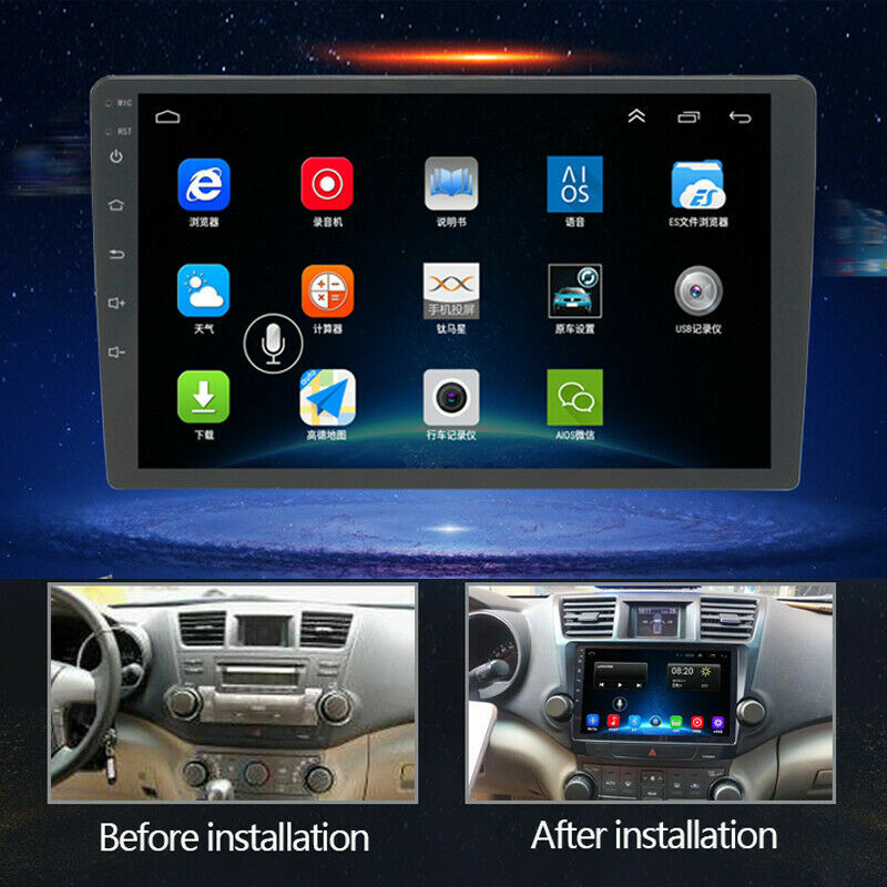 Android 10.0 Car Stereo Radio 10.1″ Single 1Din GPS Navi WiFi FM Touch Screen