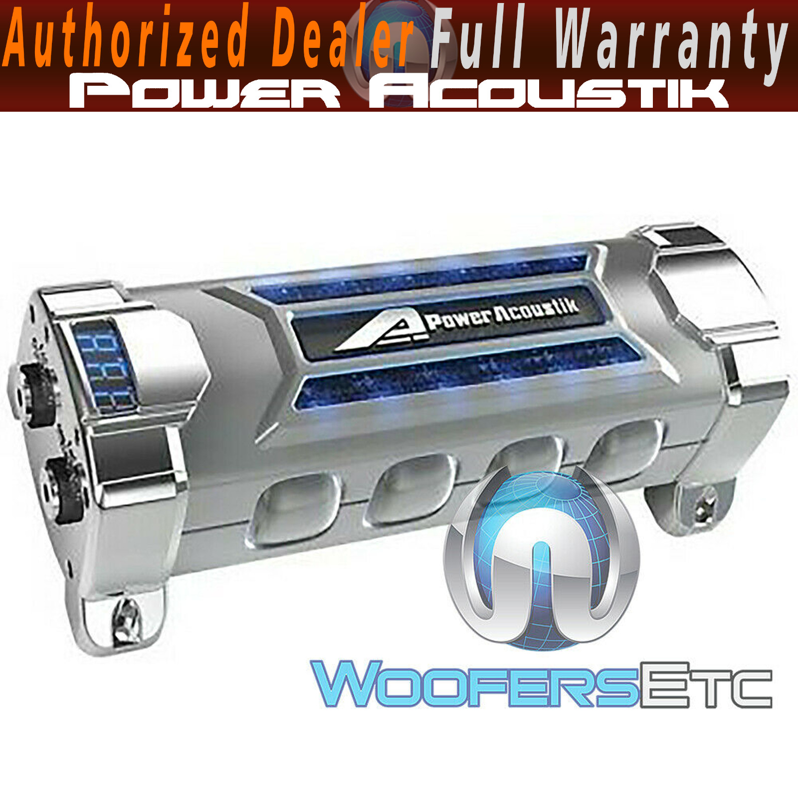 POWER ACOUSTIK PCX-5F 5-FARAD DIGITAL CAP STEREO SUBWOOFER AMPLIFIER CAPACITOR