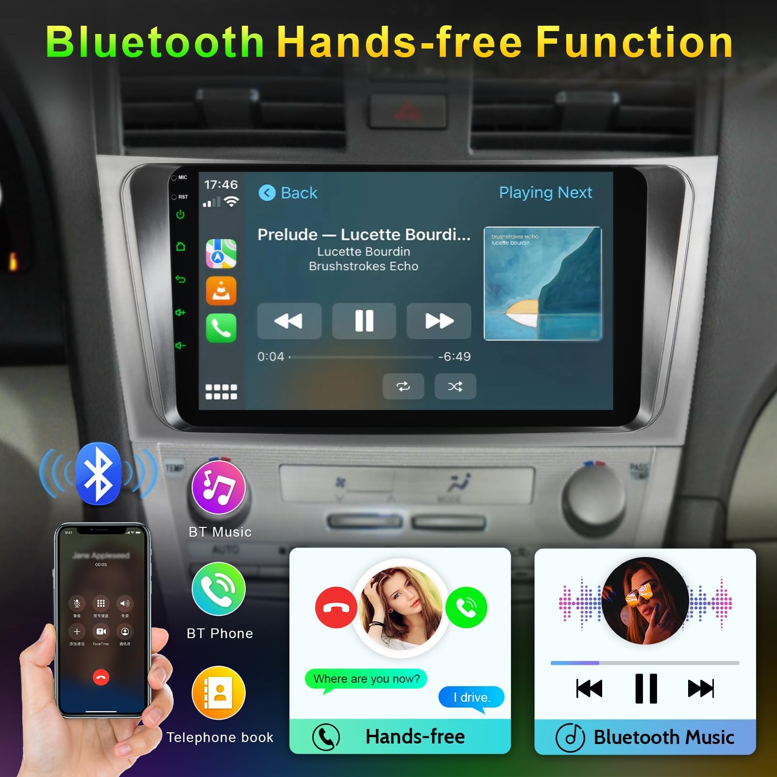 9 Inch Car Radio for Toyota Camry 2006 2007 2008 2009 2010 2011 (fit JBL or n…