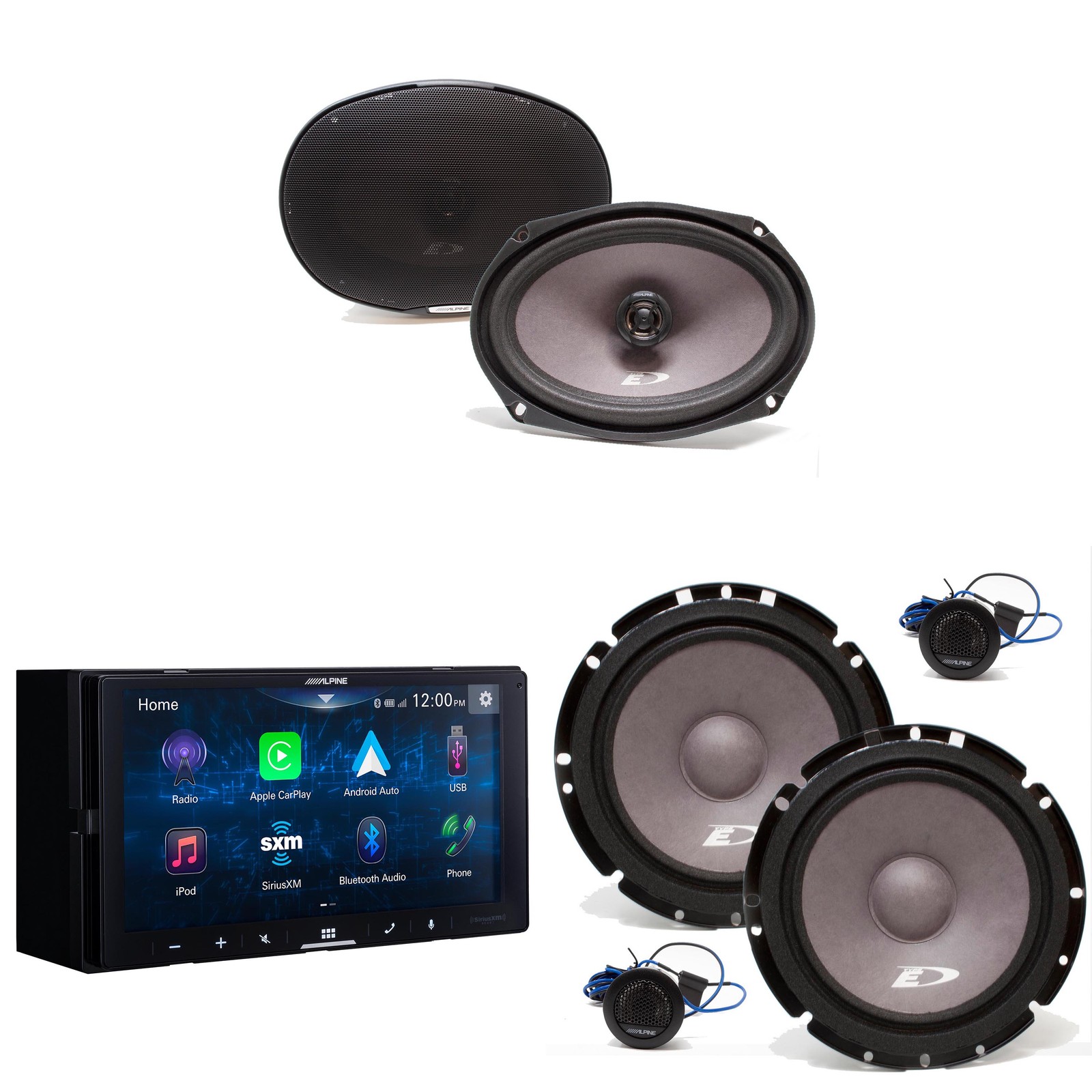 Alpine iLX-W670-S Digital Multimedia Receiver & 1 Pair Alpine SXE-1751S 6.5″ …