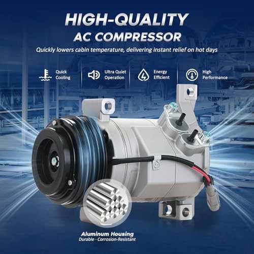 AC Compressor with Clutch for 2000-2013 Chevy Silverado Suburban Silver Gray