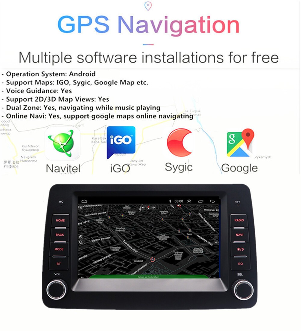Car Stereo MP5 Player 4+32GB For Android Auto W/Camera For Fiat Panda 2003-2012