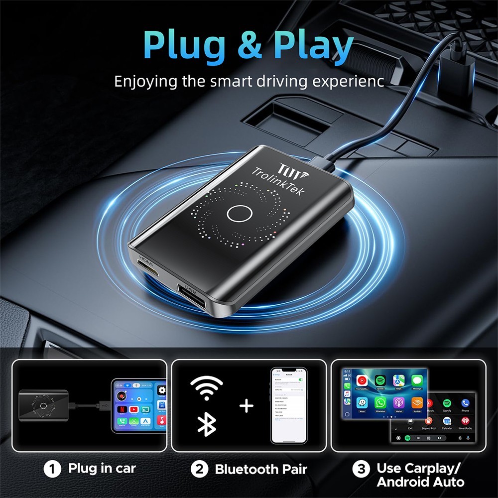 3 in 1 Ai Box Carplay/Android Auto Wireless Adapter Video Box Netflix-YouTube
