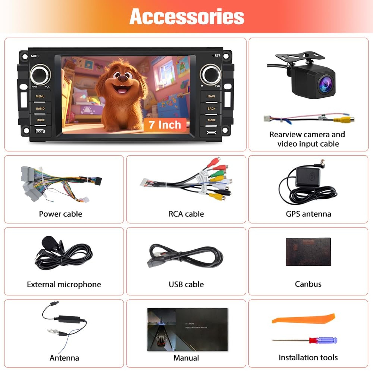 Android 13 2GB+64GB Car Radio Stereo for Jeep Wrangler 2007-2018/for Dodge Ra…