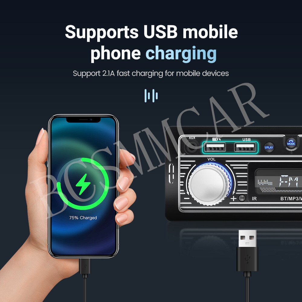 Car Stereo MP3 Player Single DIN Bluetooth Handsfree RCA FM USB AUX Audio Radio