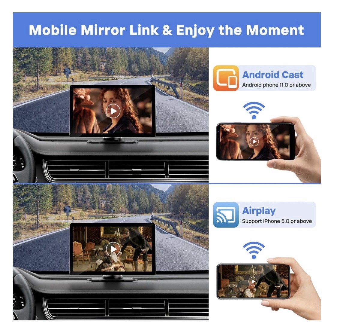 Hauxiy Wireless Smart Screen Stereo w/ Built In Bluetooth Model Q9S