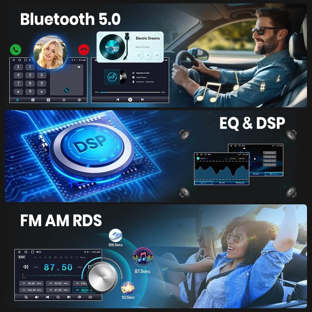 7″ Android Car Stereo for Jeep Wrangler JK & Dodge Ram 1500, 2GB+64GB, Wireless