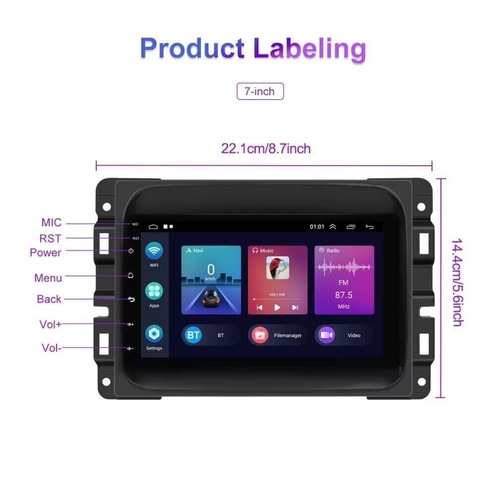 7″ HD Car Radio GPS Navigation Android 2+32GB For 13-18 Dodge Ram 1500 2500 3500