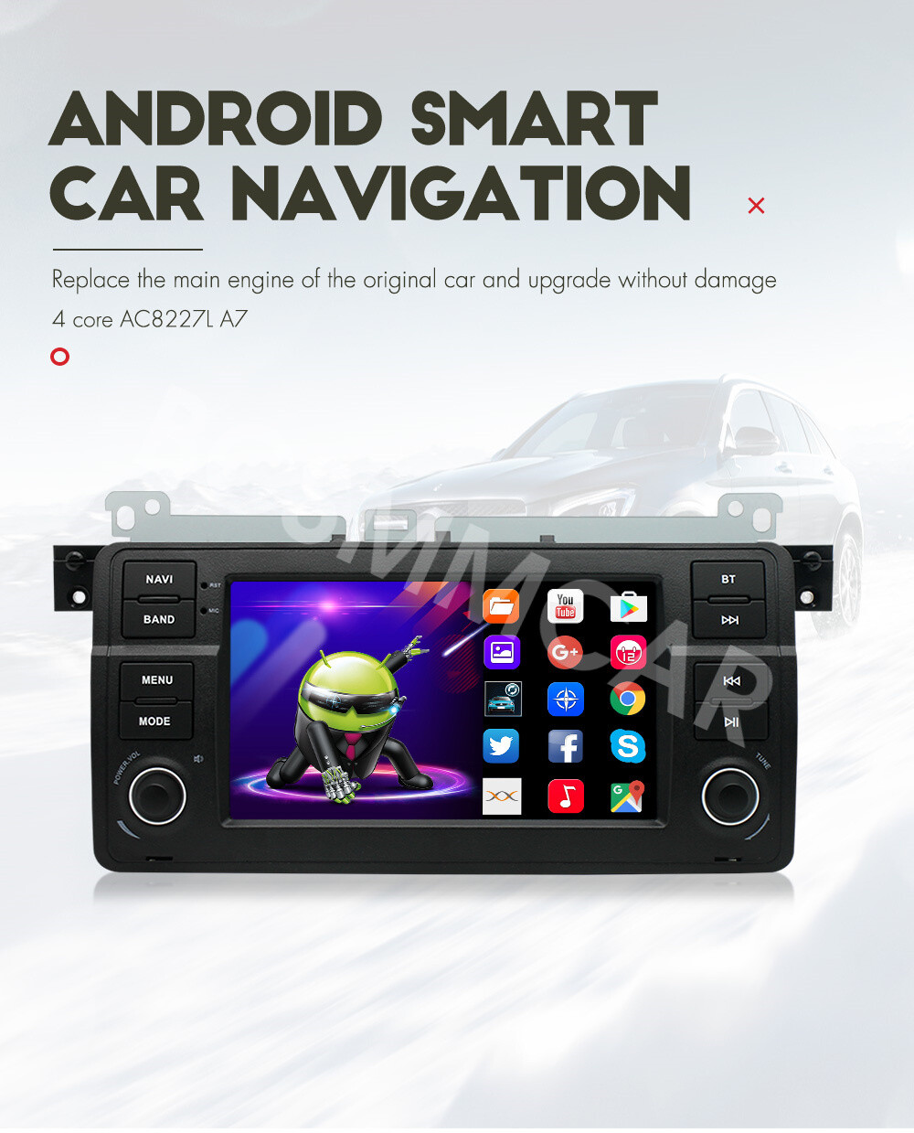2DIN Car Radio MP5 Player Head Unit BT FM Fit For BMW E46 2-door Coupe 1999-2006