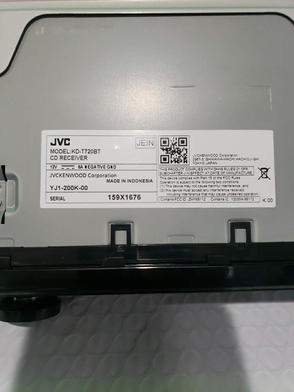 JVC KD-T720BT Single DIN CD with Bluetooth, Alexa, USB, and 13-Band EQ Open Box
