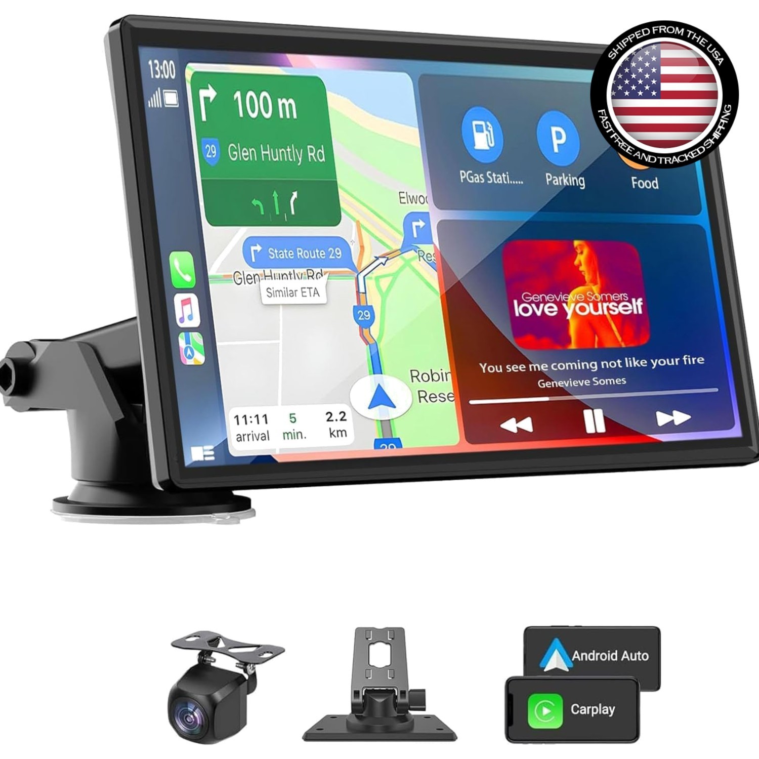 Universal 7″ Touchscreen Carplay Screen with GPS & Bluetooth – Easy Installation