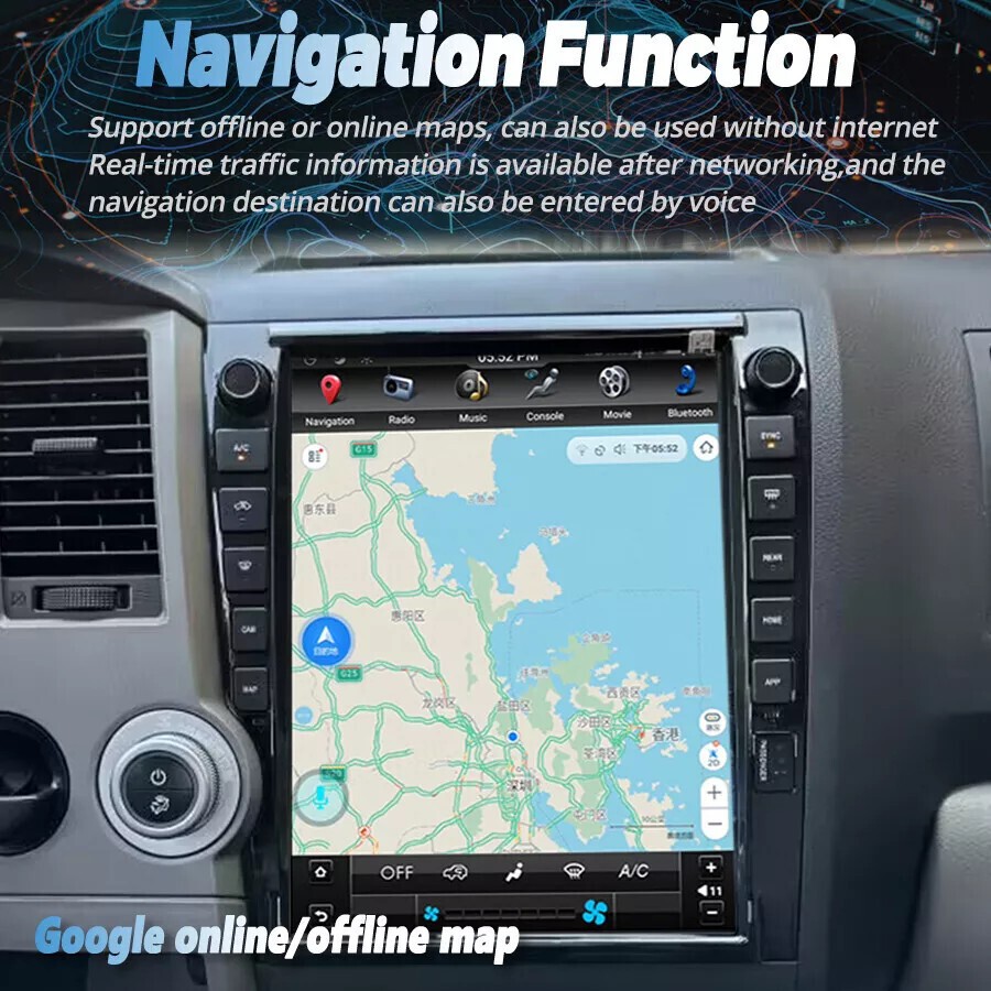 13″ 128GB Car Radio GPS Navi Android For Toyota Tundra 2007-2013 Sequoia 08-21