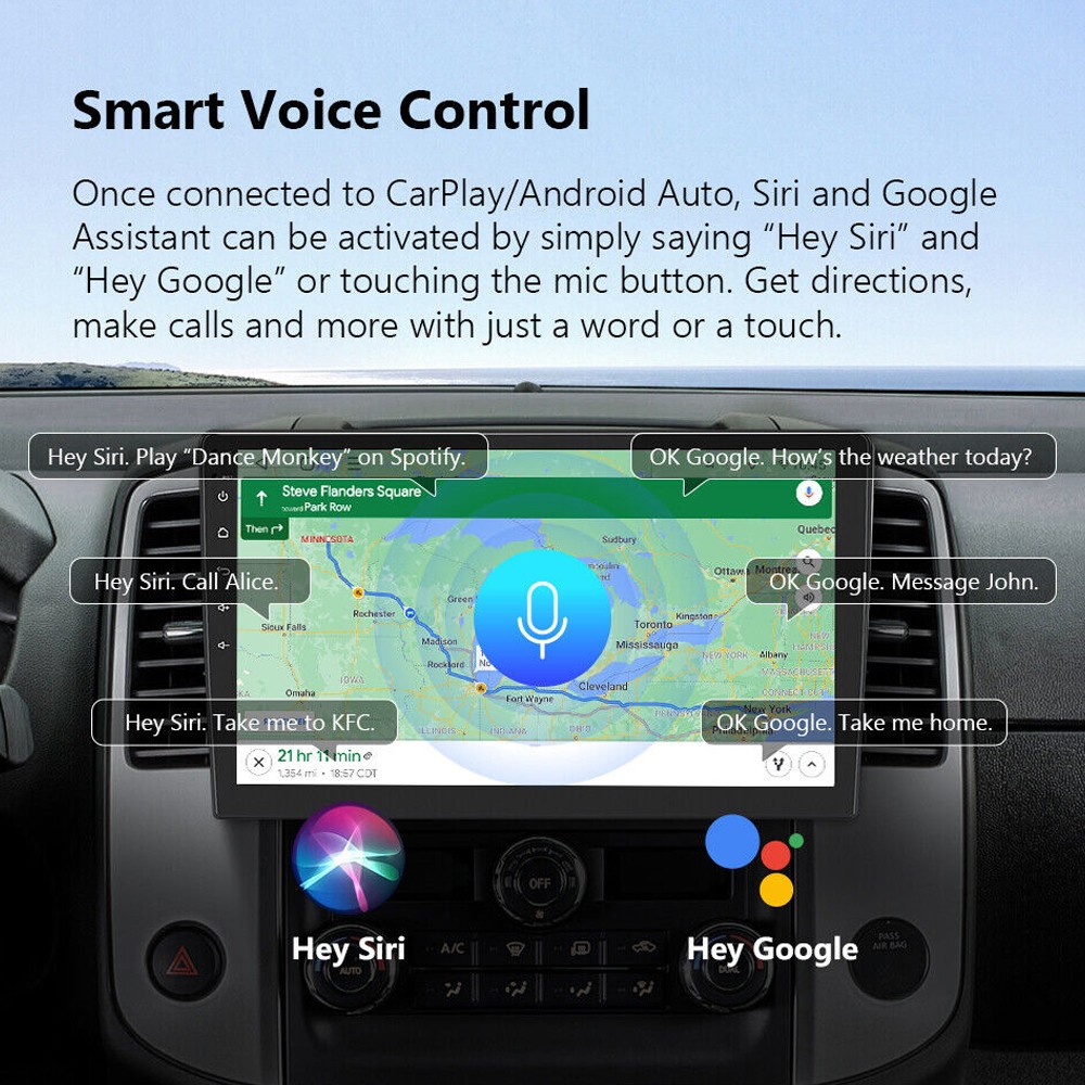10″ 2 Din GPS Android Car Radio Wireless Carplay 2+64G BT Mirror Link Touch WiFi