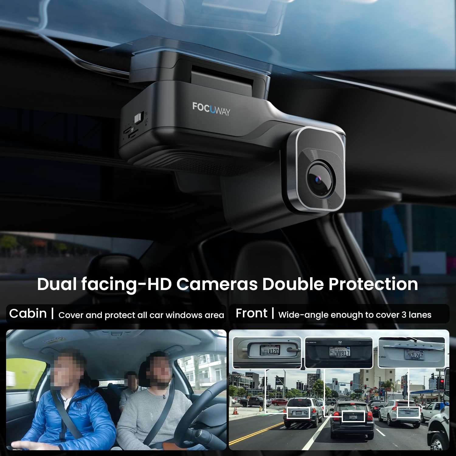 Dash Cam Front Inside, 4G LTE Security Camera for Car, Remote Live-View, Instant