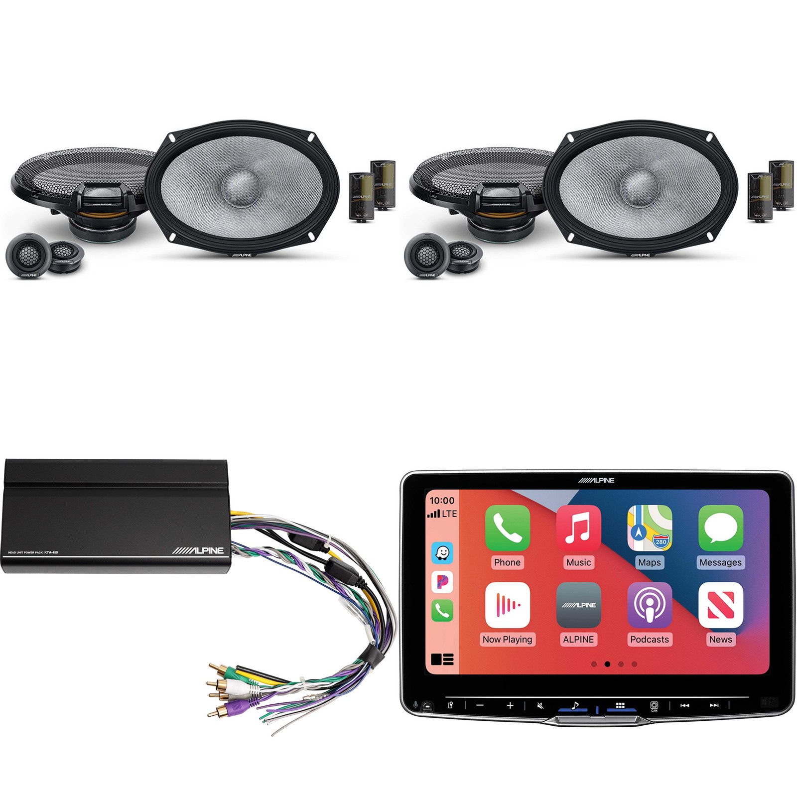 Alpine ILX-F509 9″ Multimedia Touchscreen Receiver with (2) 6×9″ Comp Bundle