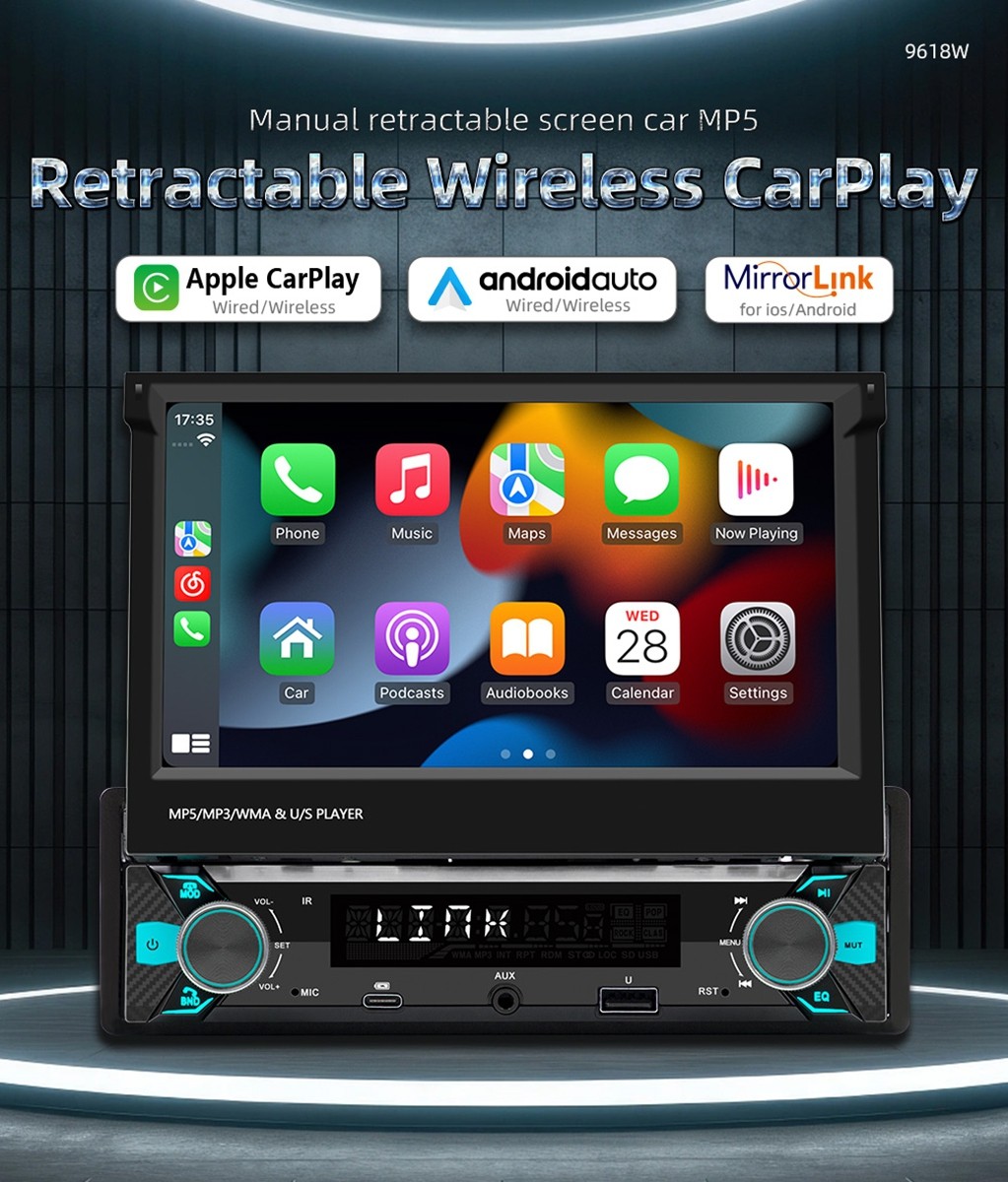 7″ Radio Estereo De Pantalla Para Coche Carro USB WiFi Tactil Single Din BT MP5