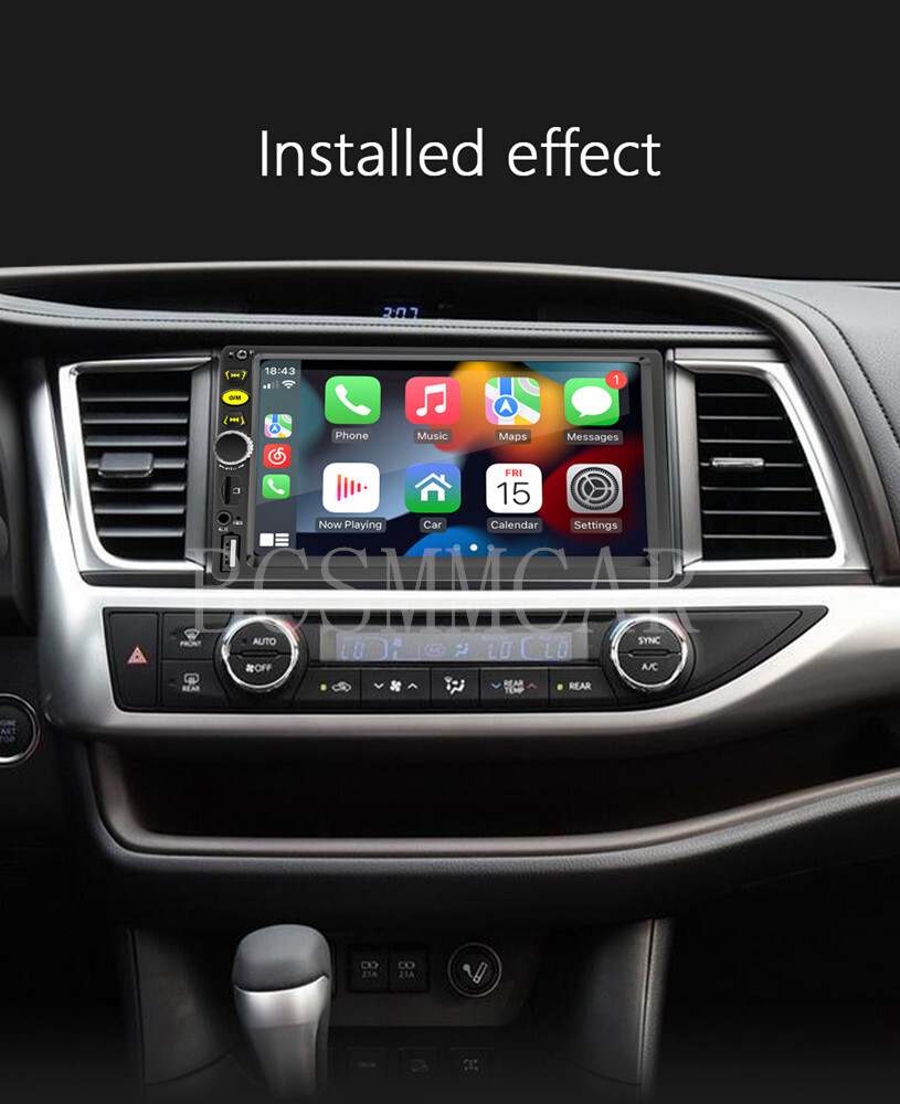 2DIN For Apple CarPlay Car Stereo Radio Touch Screen MP5 Player BT AUX W/Camera