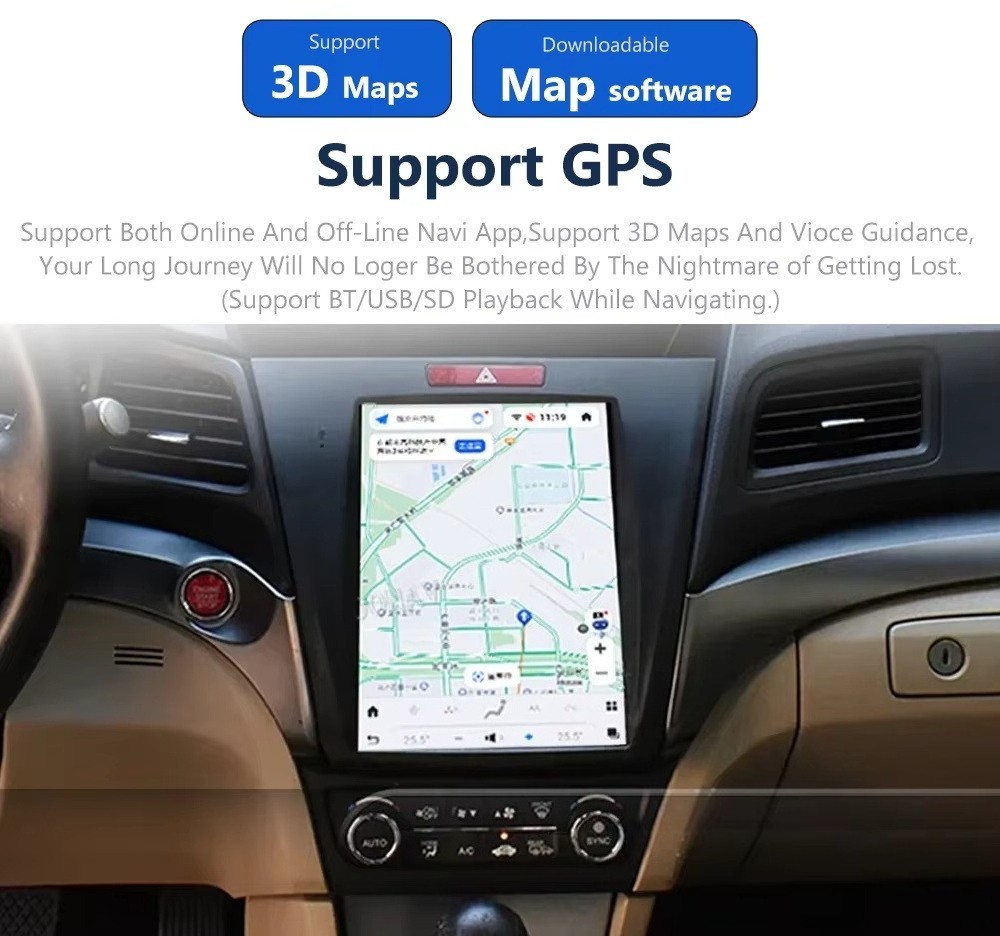 10.4″ HD Car Radio GPS Navigation Android 6+128GB For Honda Acura ILX 2013-2021