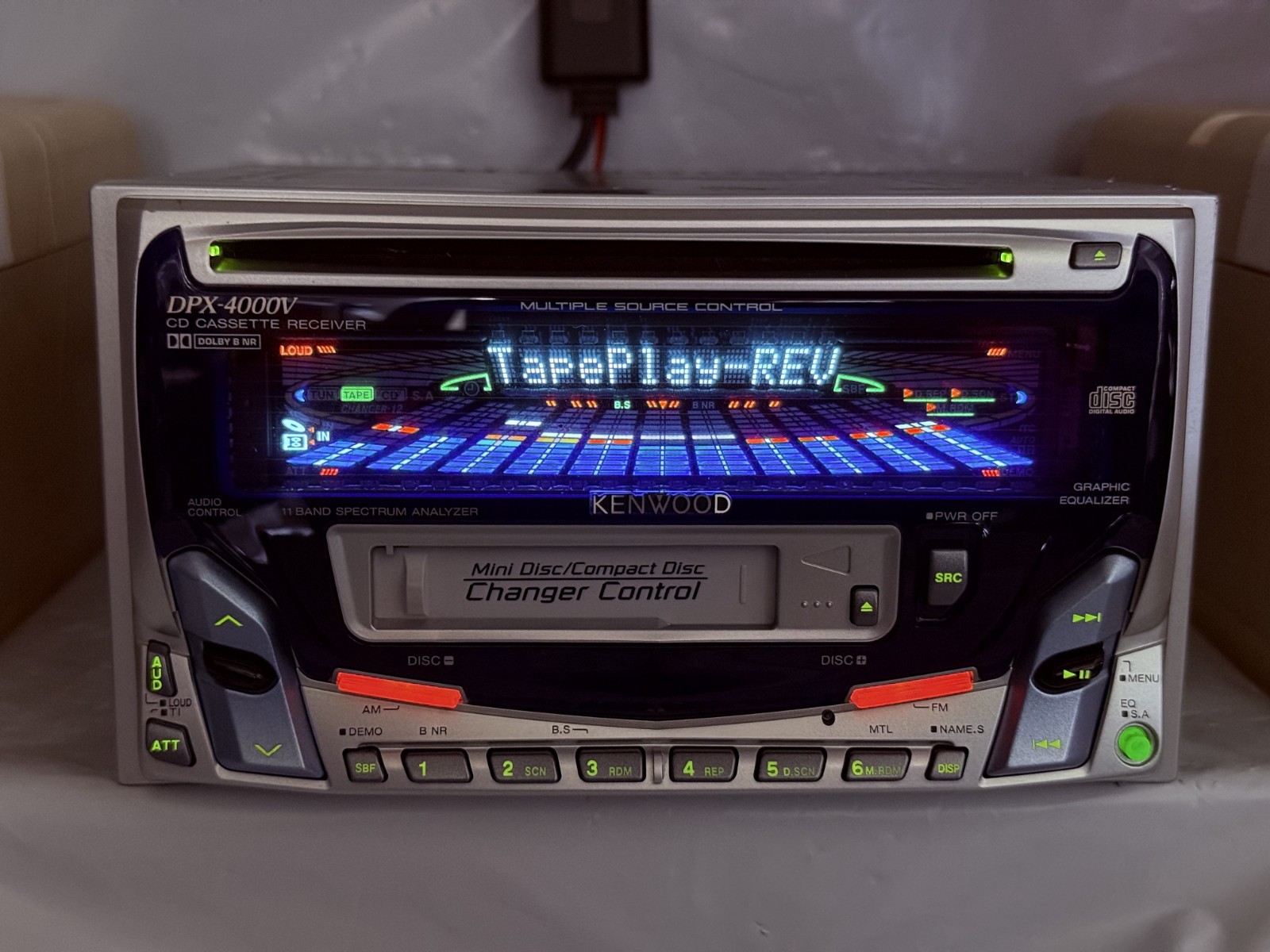 KENWOOD DPX-4000V 2DIN CD Cassette Car Stereo w/ External Bluetooth Japan Tested