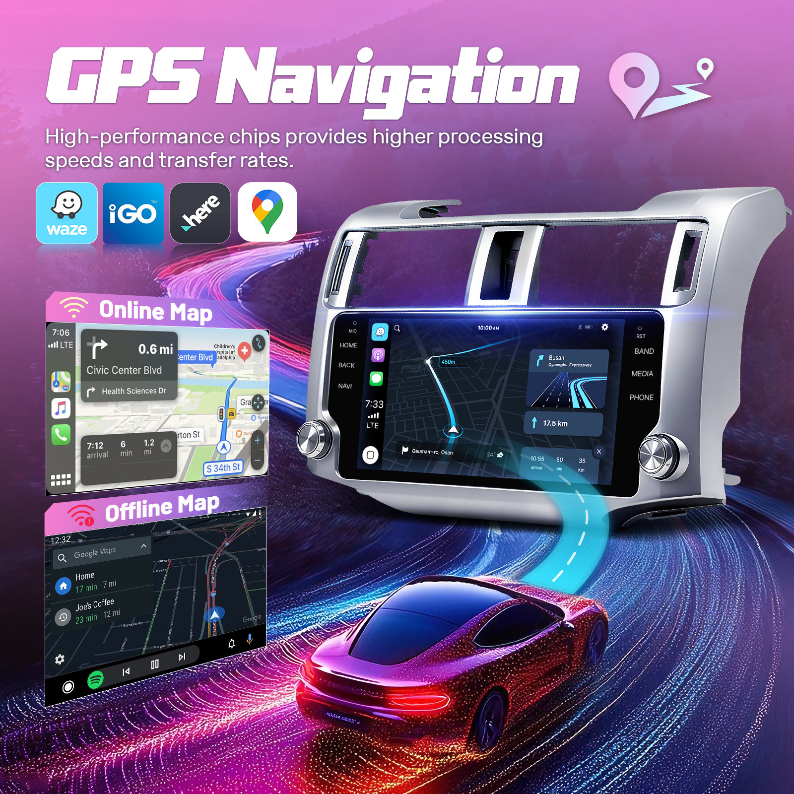 10.33″ Carplay For Toyota 4runner 2010-2019 Car Upgrades Stereo GPS Radio 4+32G